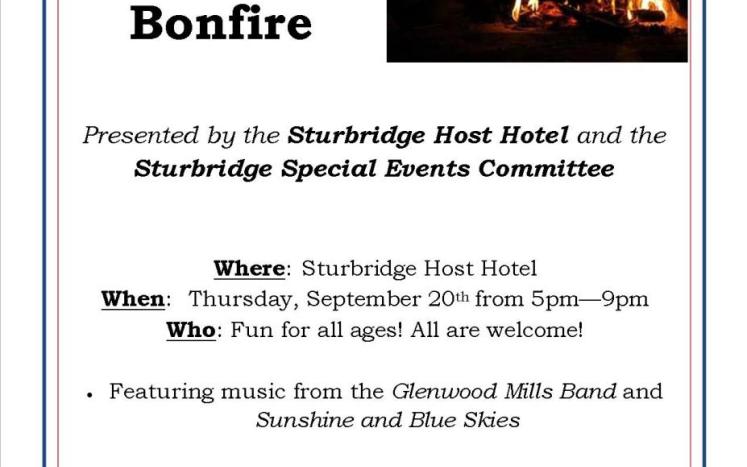 Sturbridge Community Bonfire | Flyer 